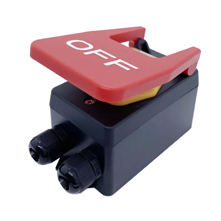 16A 빅 레드 오프 패널 푸시 버튼 전자기 스위치 박스 포함